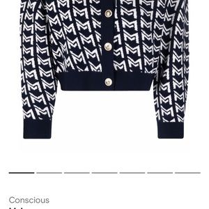 Maje monogram knitted cardigan
